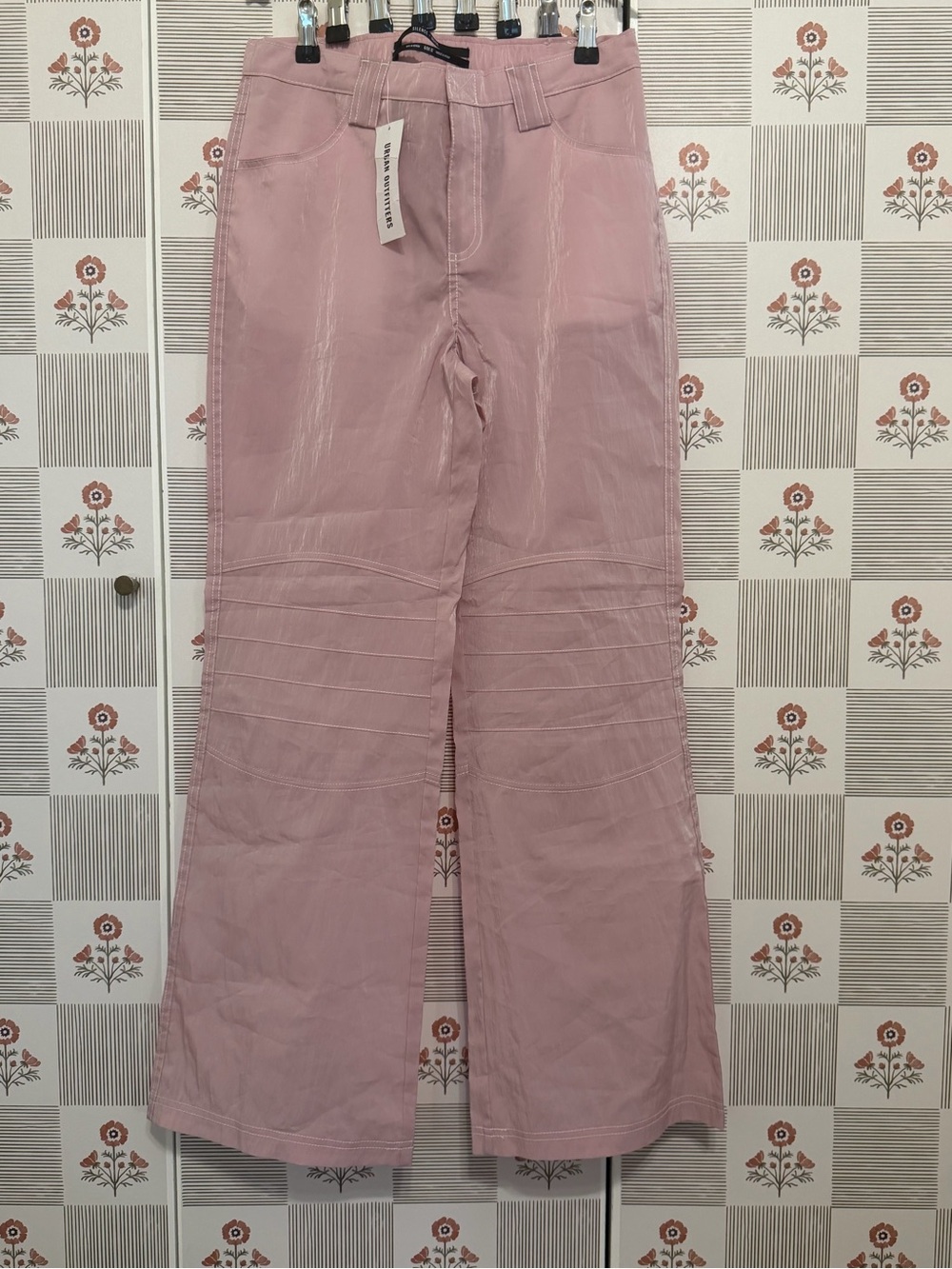 Urban Outfitters silence + noise pink high-rise wide-leg swish pants